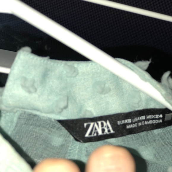 Turquoise see through blouse - Picture 3 of 4